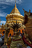 Chiang Mai - Wat Phra That Doi Suthep. The gilded chedi glittering in the sun. 